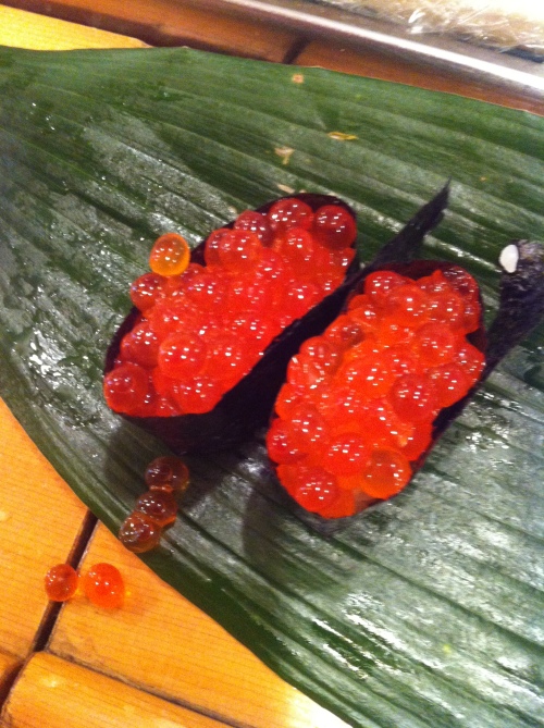 And an extra order of my favorite sushi of all time: ikura or salmon roe. 